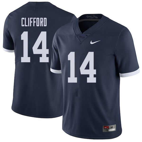Men #14 Sean Clifford Penn State Nittany Lions College Throwback Football Jerseys Sale-Navy - Click Image to Close